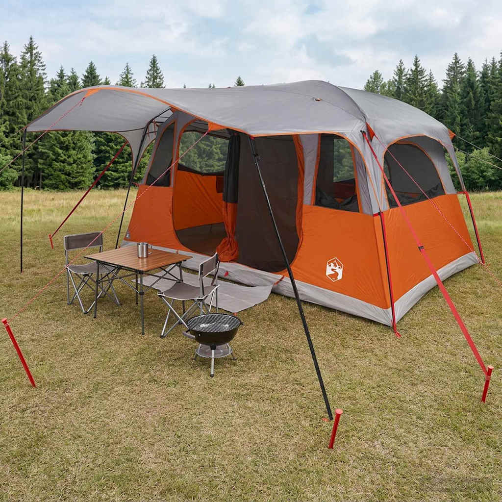 Tunneltent met dak Grijs en Oranje 427 x 305 x 205 cm