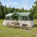 Gezinstent met dak Groen 487 x 340 x 216 cm Polyester en staal