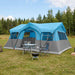 Gezinstent met dak Blauw 487 x 340 x 216 cm Polyester en staal
