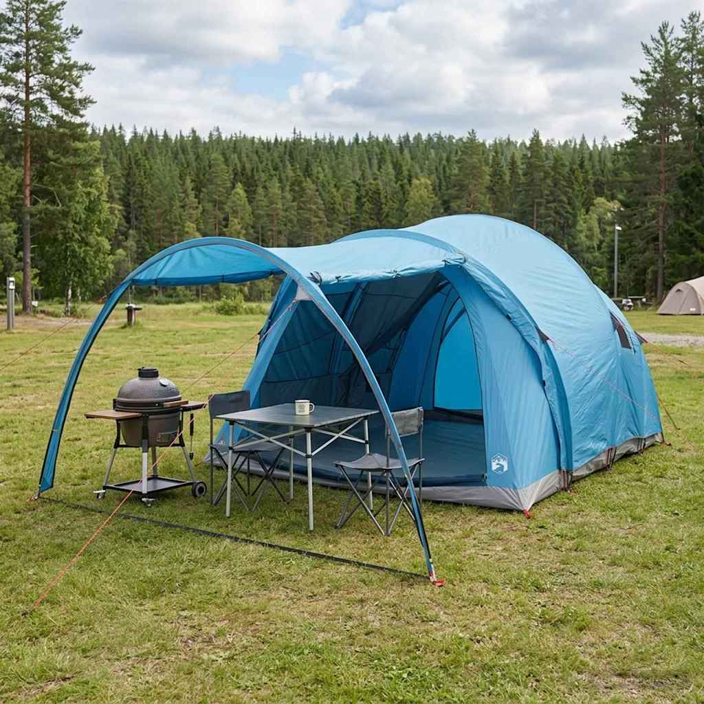 Tunneltent met dak Blauw 370 x 275 x 210 cm Polyester en staal