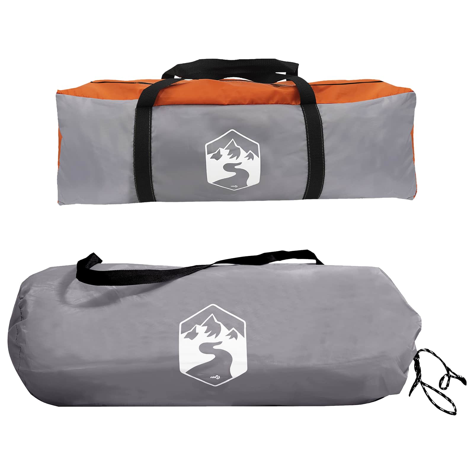 Zijtent Grijs en Oranje 410 x 410 x 250 cm Polyester en staal