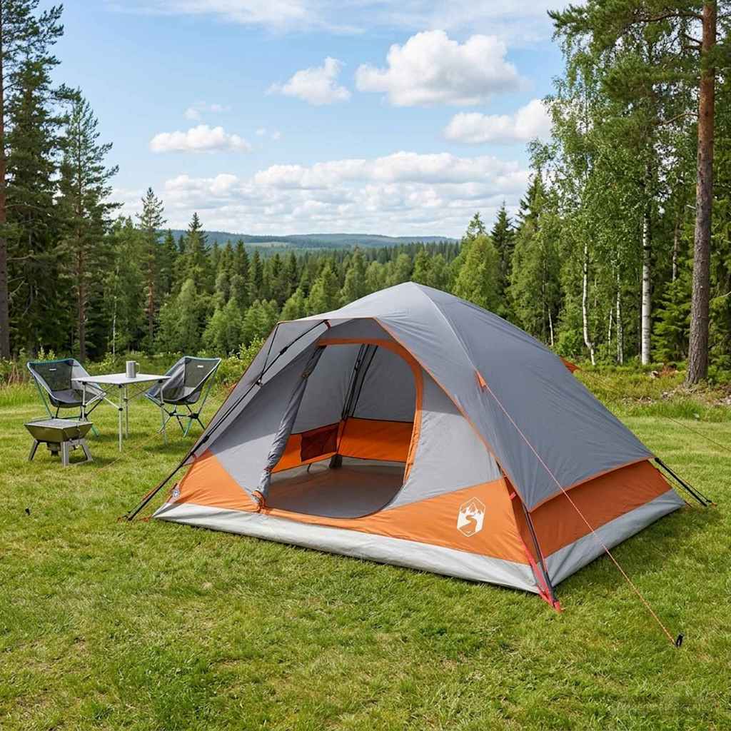 Directe Tent met dak Grijs en Oranje 305 x 215 x 140 cm