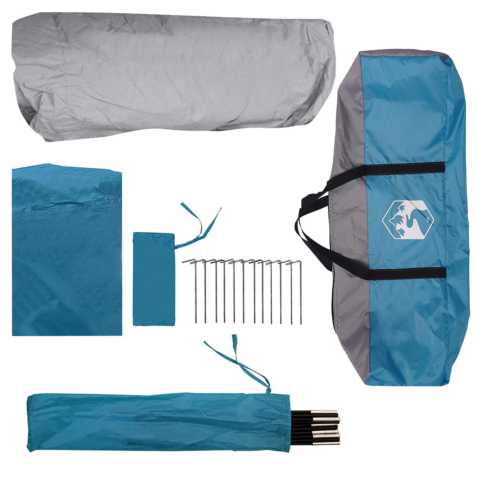 Directe Tent 10-persoons Blauw Polyester en staal