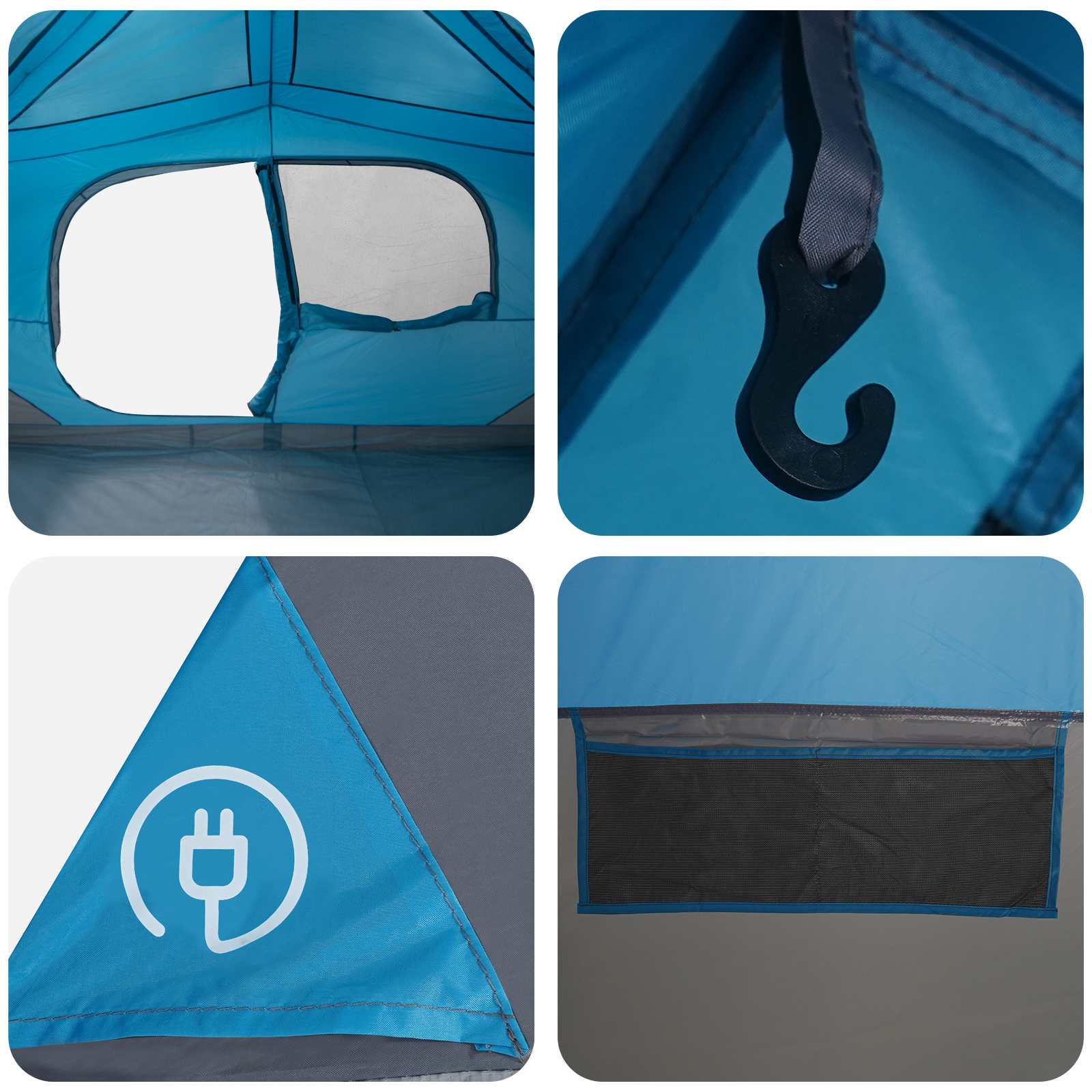 Directe Tent 10-persoons Blauw Polyester en staal
