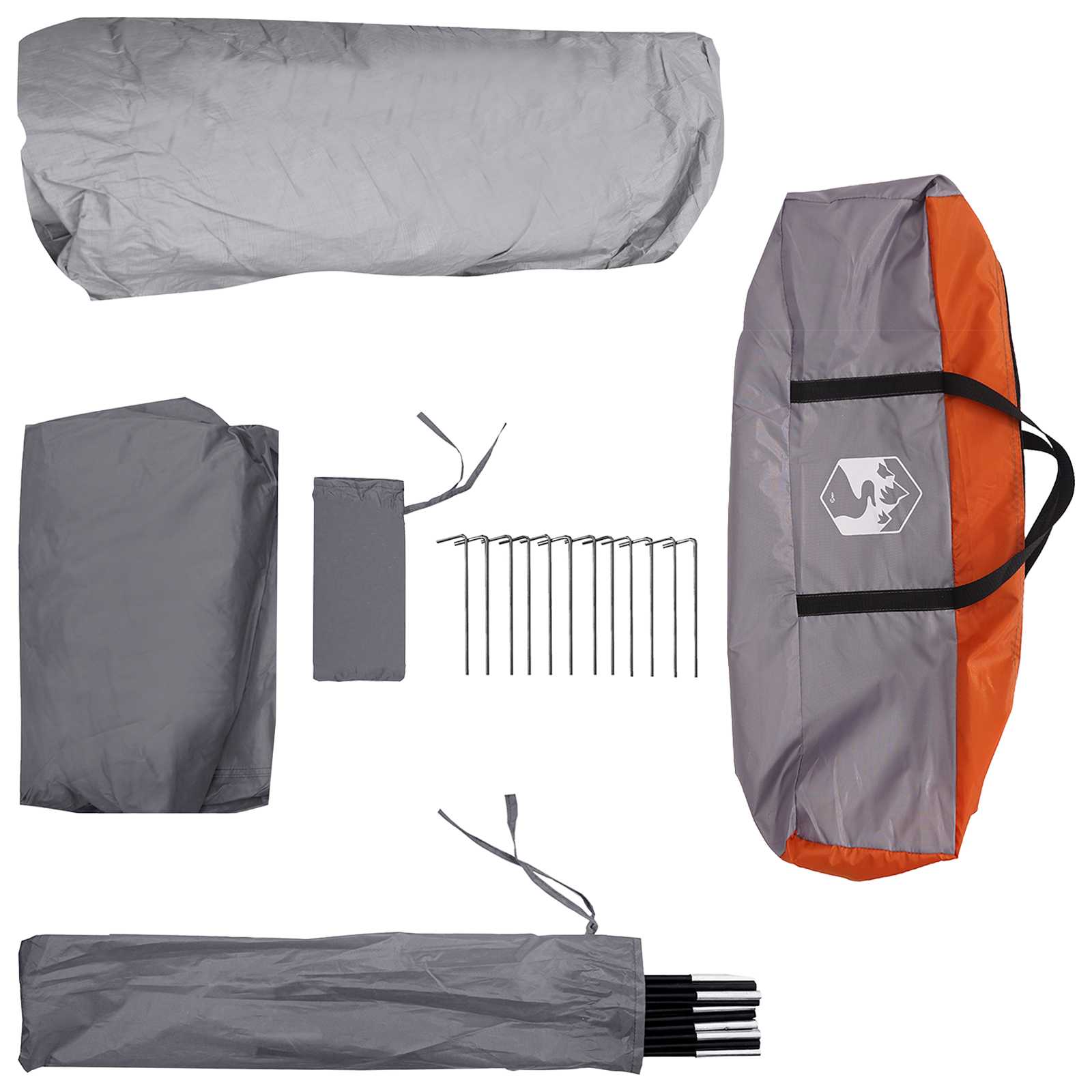 Directe Tent 10-persoons Grijs en Oranje Polyester en staal