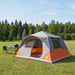 Directe Tent 10-persoons Grijs en Oranje Polyester en staal