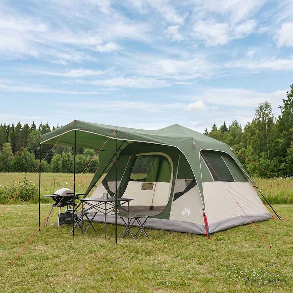Gezinstent met dak Groen 305 x 275 x 190 cm Polyester en staal