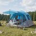 Gezinstent met dak Blauw 305 x 275 x 190 cm Polyester en staal
