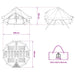 Tipi Tent met dak Blauw 700 x 700 x 395 cm Polyester en staal