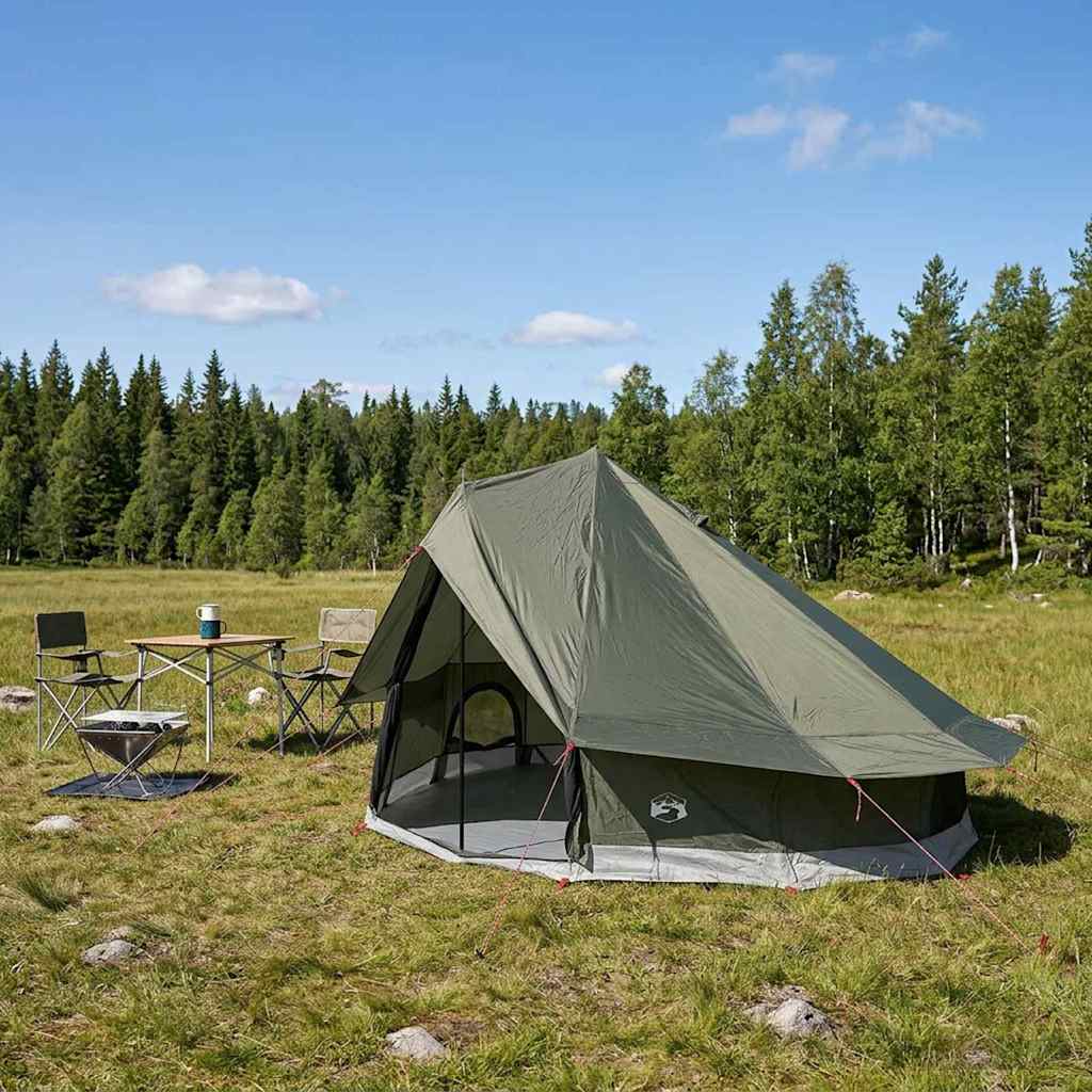 Tipi Tent Legergroen 700 x 700 x 395 cm Polyester en staal