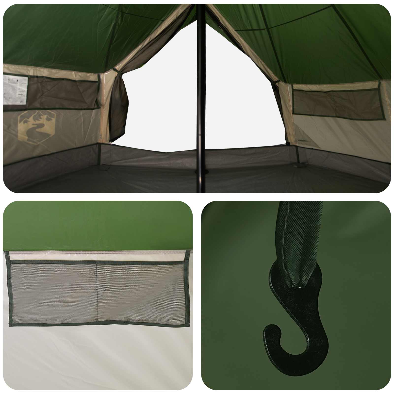 Tipi Tent 20-persoons Groen Polyester en staal