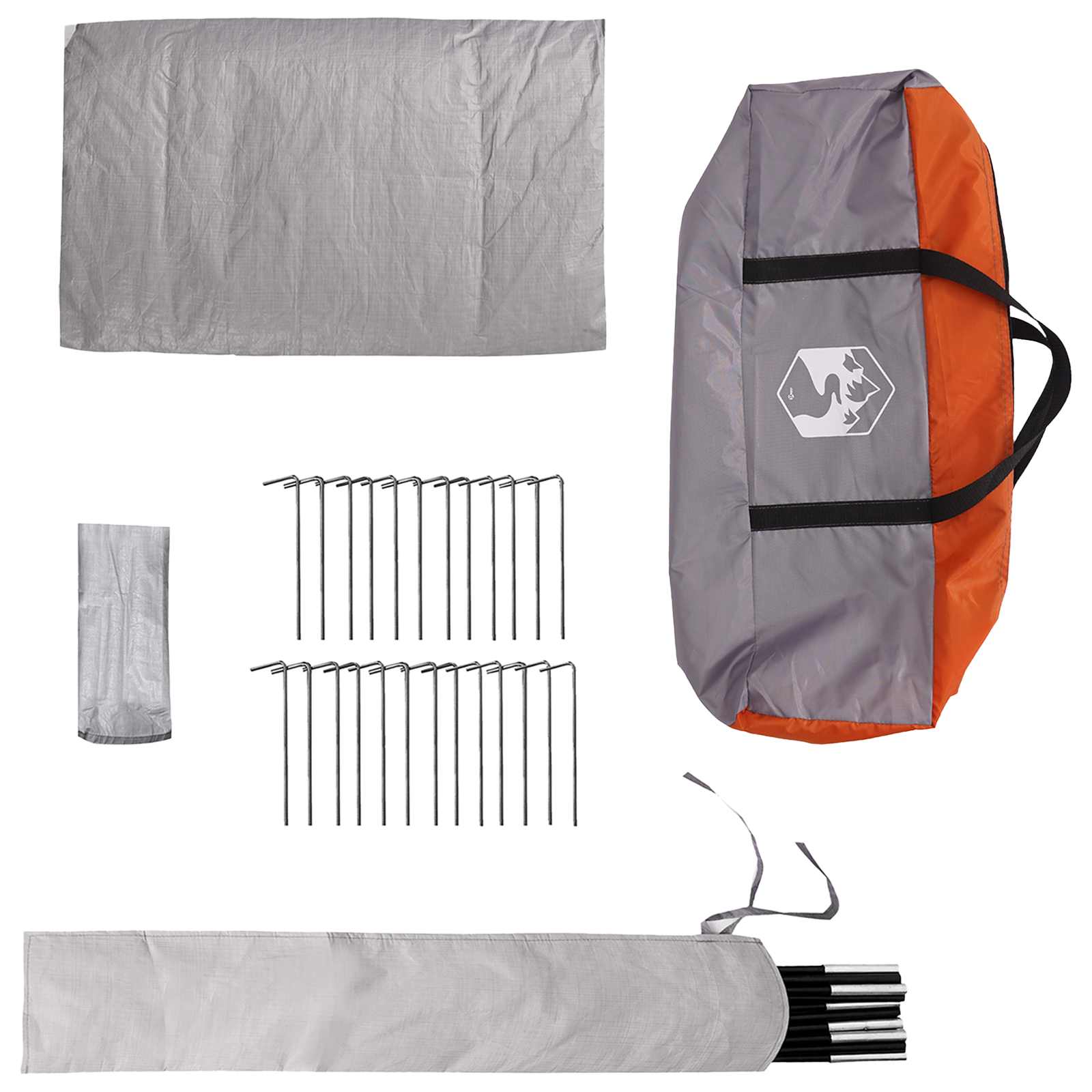 Tipi Tent 20-persoons Grijs en Oranje Polyester en staal