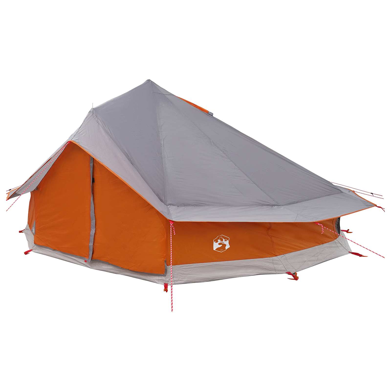 Tipi Tent 20-persoons Grijs en Oranje Polyester en staal