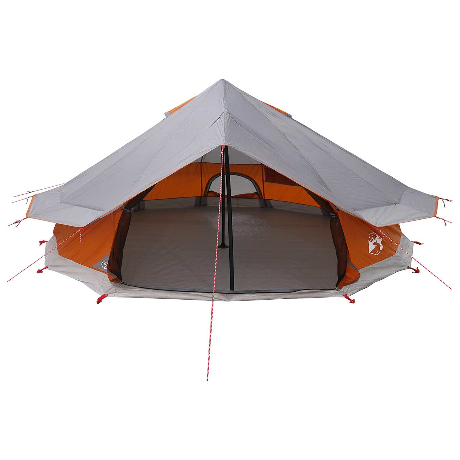Tipi Tent 20-persoons Grijs en Oranje Polyester en staal