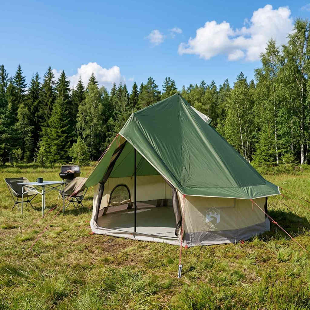 Tipi Tent met dak Groen 250 x 250 cm Polyester en staal