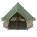 Tipi Tent met dak Groen 250 x 250 cm Polyester en staal