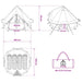 Tipi Tent met dak Groen 250 x 250 cm Polyester en staal