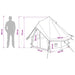 Tipi Tent Grijs en Oranje 250 x 250 cm Polyester en staal