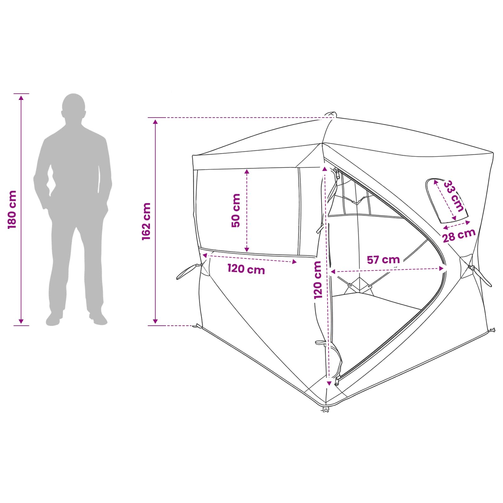 Jacht Tent Camouflage 143 x 143 x 165 cm Polyester en staal