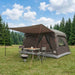 Gezinstent met dak Bruin Grijs 320 x 210 x 180 cm Polyester