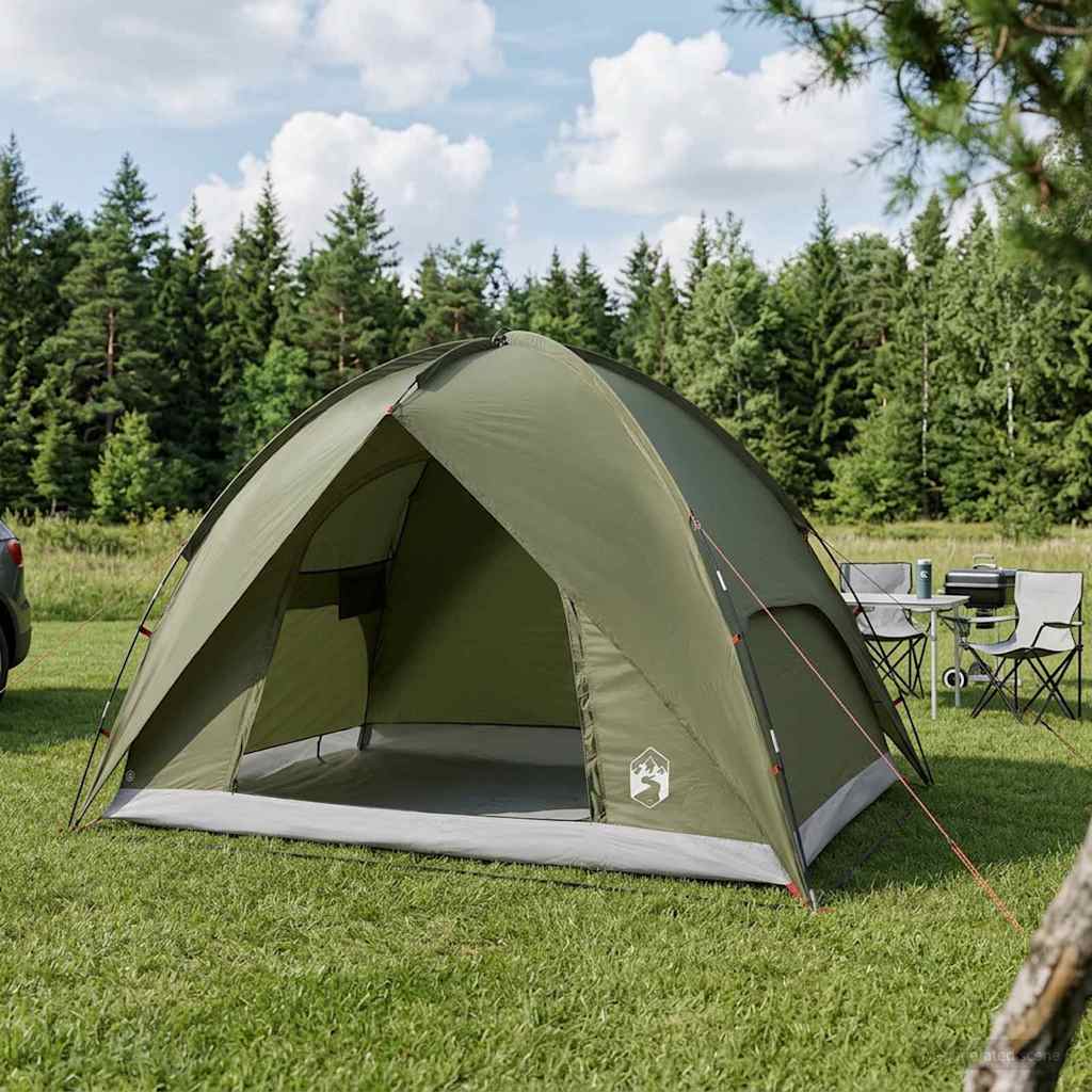 Camping Tent met Regenhoes Waterdicht Koepel Olijfgroen