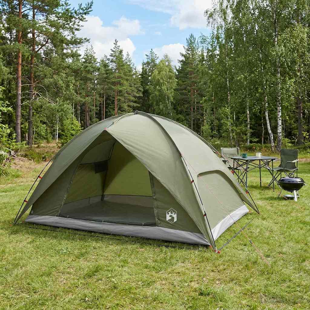 Camping Tent met Regenhoes Waterdicht Koepel Olijfgroen