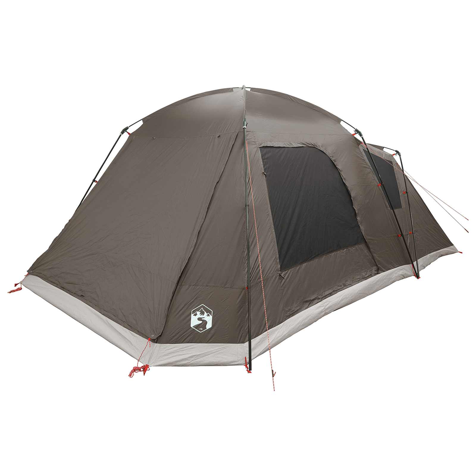 Huisje Tent met dak Bruin grijs 12-Persoons Polyester en staal