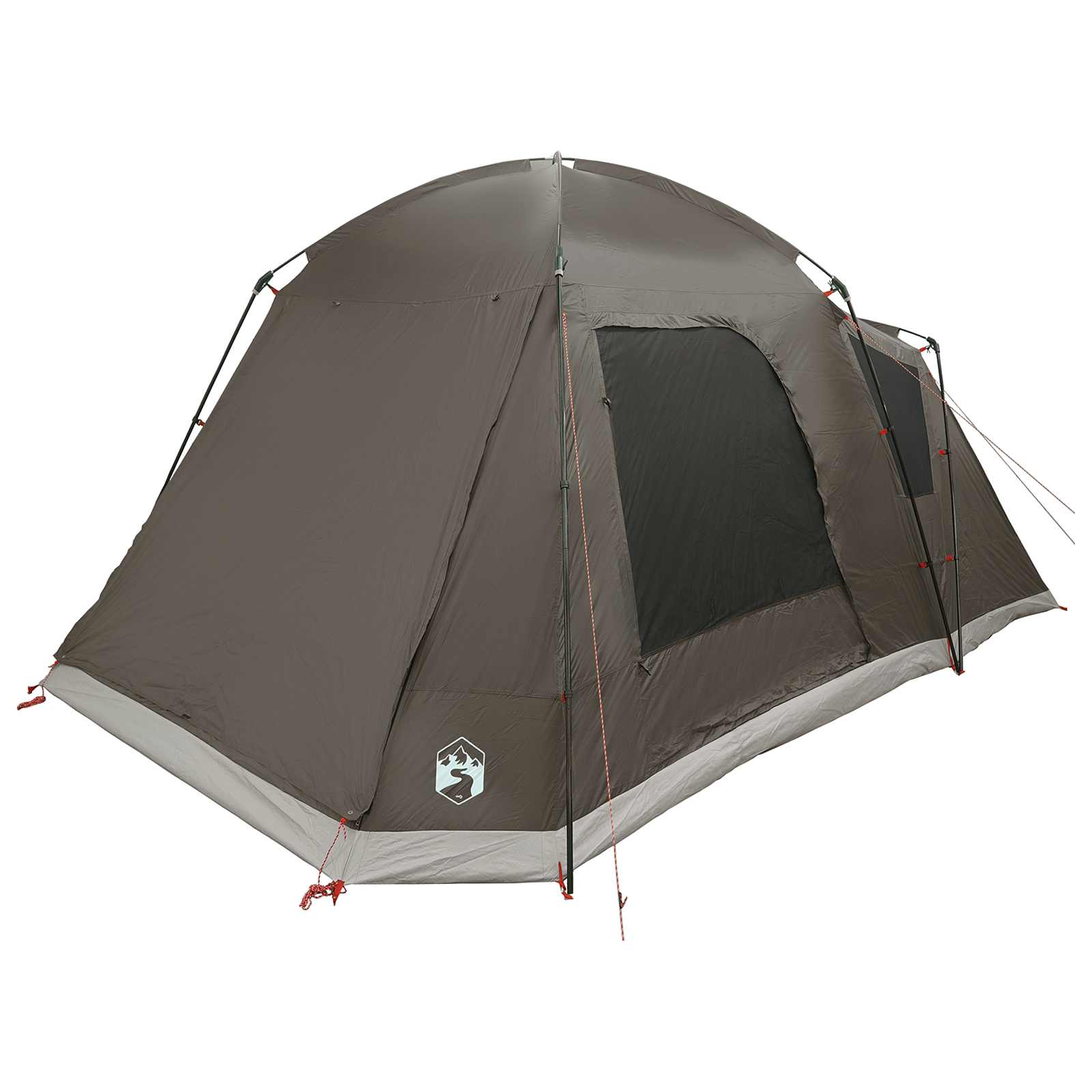 Huisje Tent met dak Bruin grijs 8-persoons Polyester en staal