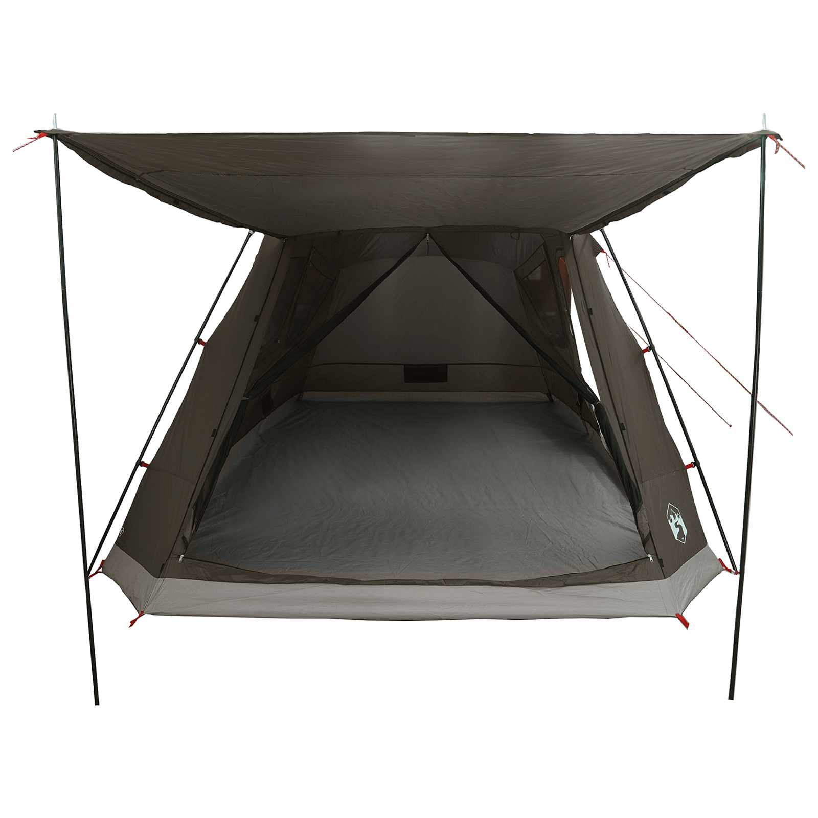 Huisje Tent met dak Bruin grijs 8-persoons Polyester en staal