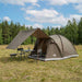 Huisje Tent met dak Bruin grijs 4-persoons Polyester en staal