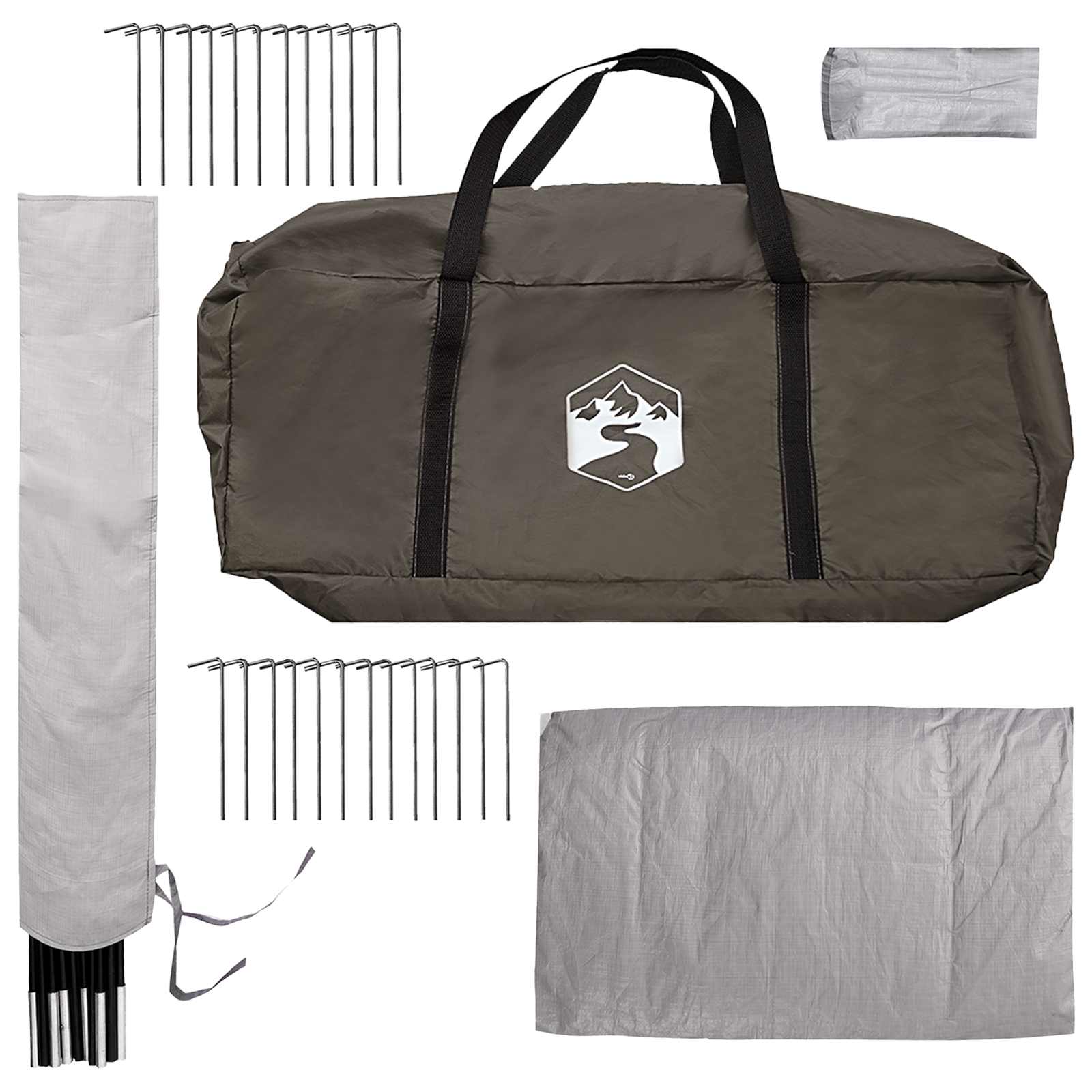 Tipi Tent Bruin Grijs 700 x 700 x 395 cm Polyester en staal