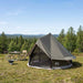 Tipi Tent met dak Bruin Grijs 250 x 250 cm Polyester en staal
