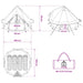 Tipi Tent met dak Bruin Grijs 250 x 250 cm Polyester en staal