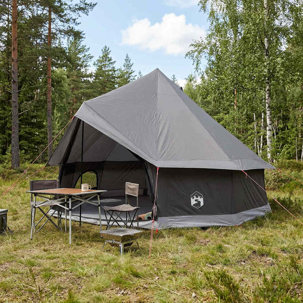 Tipi Tent Bruin Grijs 400 x 400 x 250 cm Polyester en staal