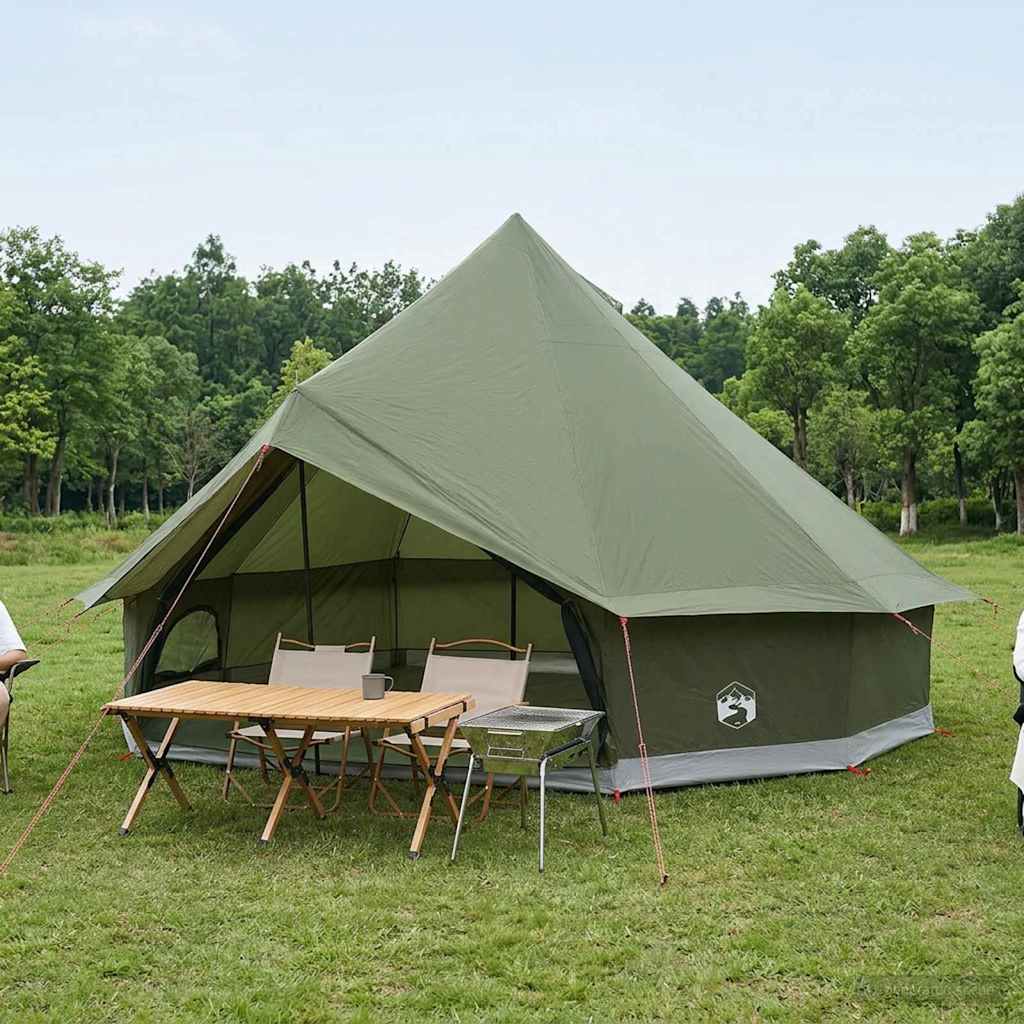 Tipi Tent 10-persoons Olijfgroen Polyester en staal