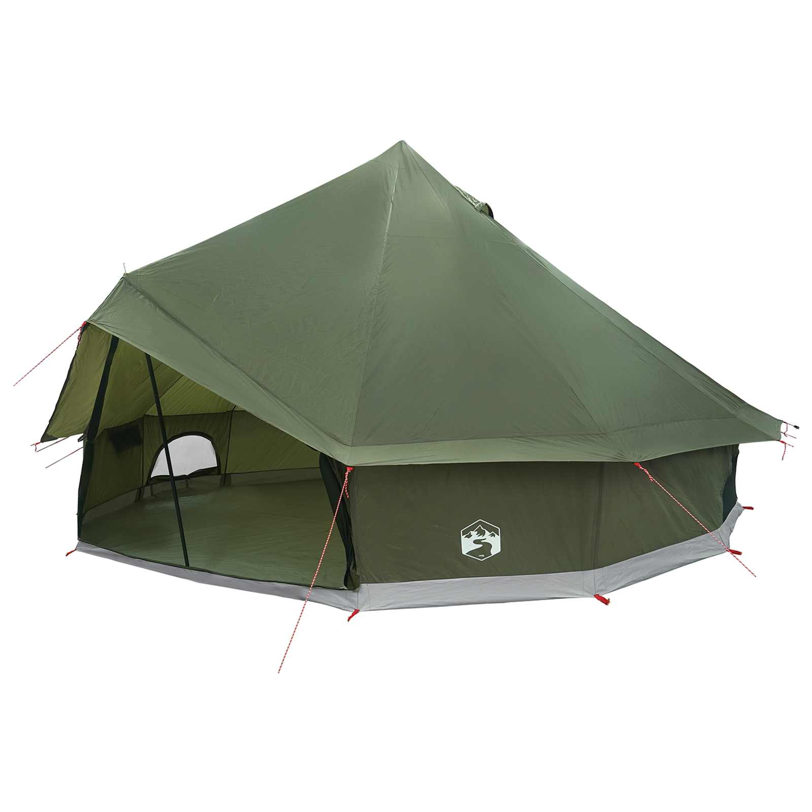 Tipi Tent 10-persoons Olijfgroen Polyester en staal