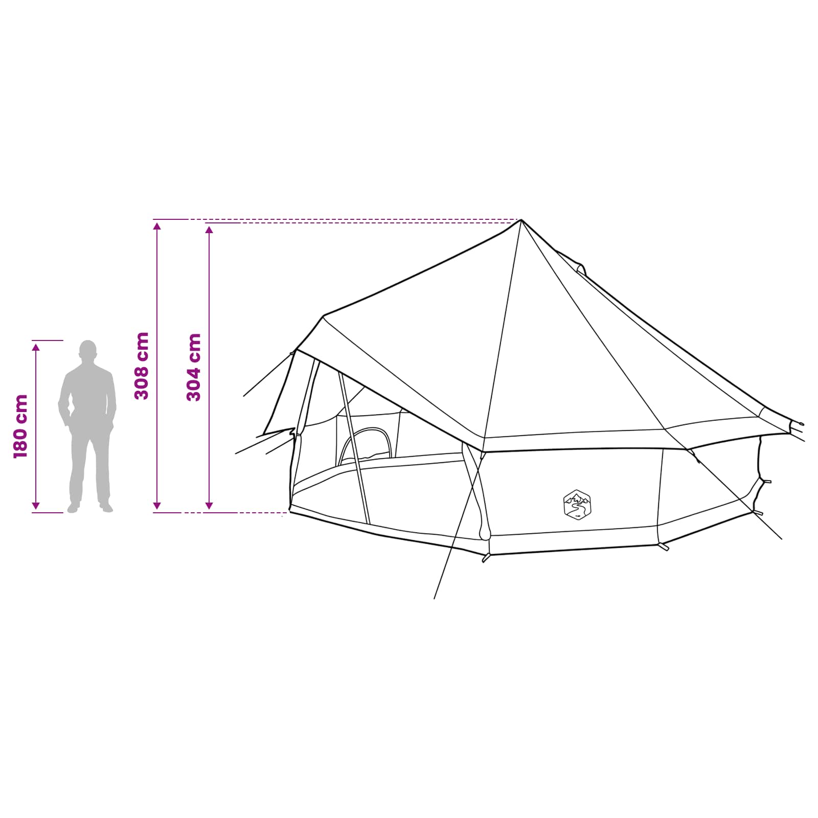 Tipi Tent 10-persoons Olijfgroen Polyester en staal