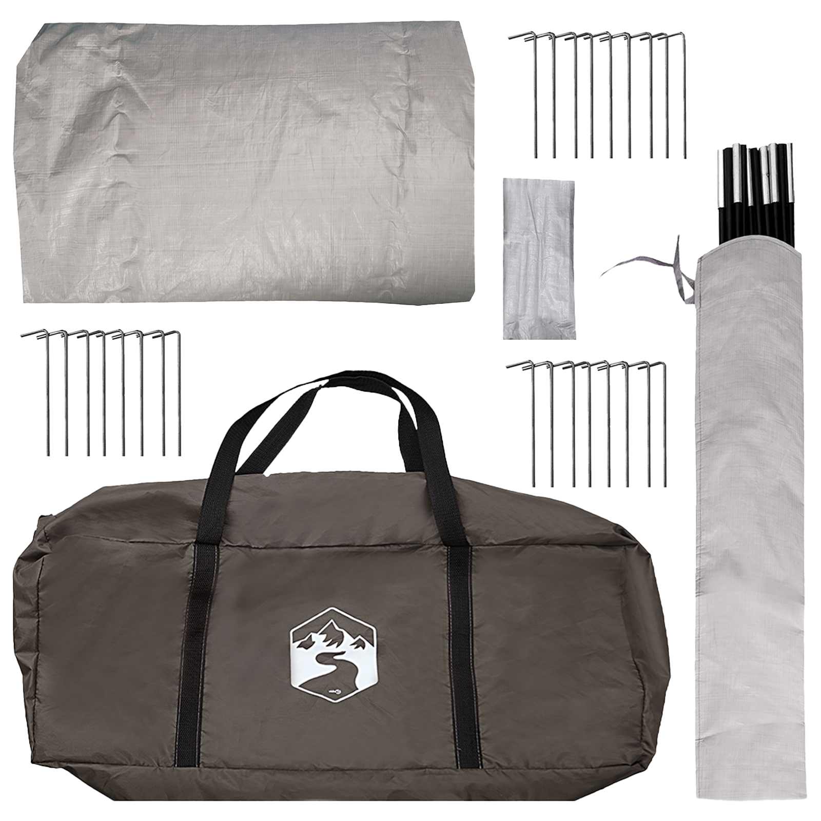 Tipi Tent 10-persoons Bruin Grijs Polyester en staal