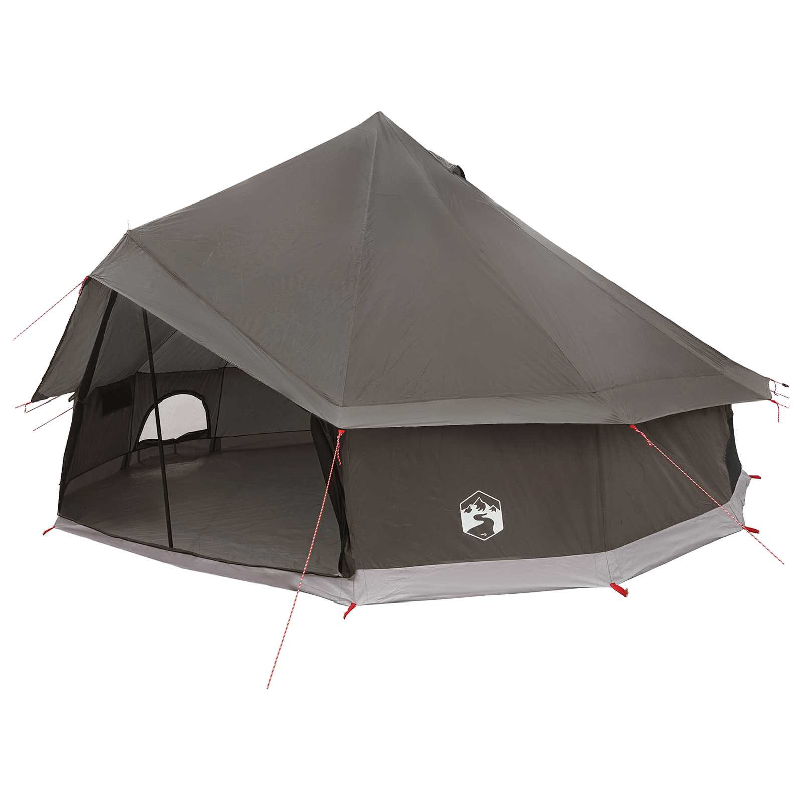 Tipi Tent 10-persoons Bruin Grijs Polyester en staal