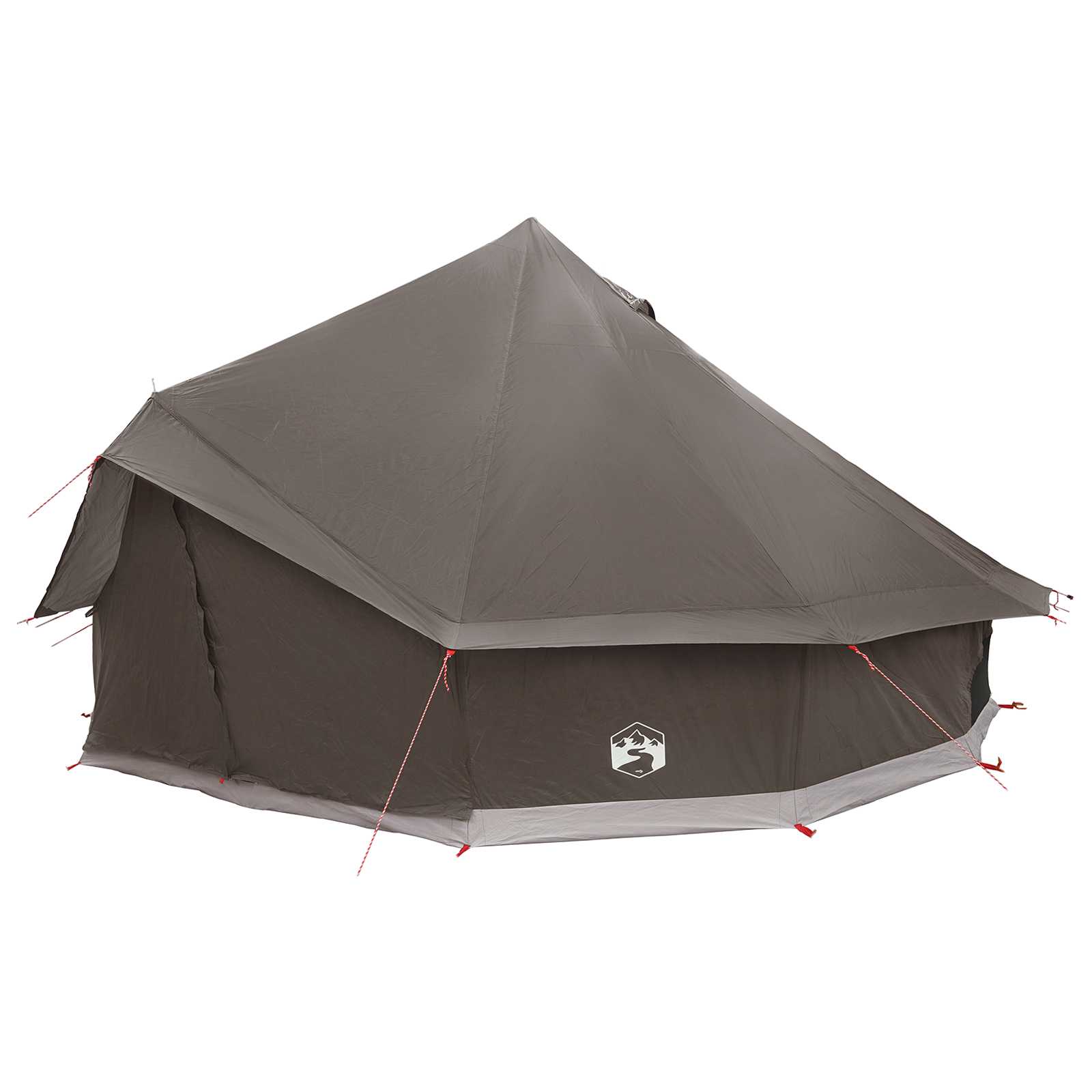 Tipi Tent 10-persoons Bruin Grijs Polyester en staal