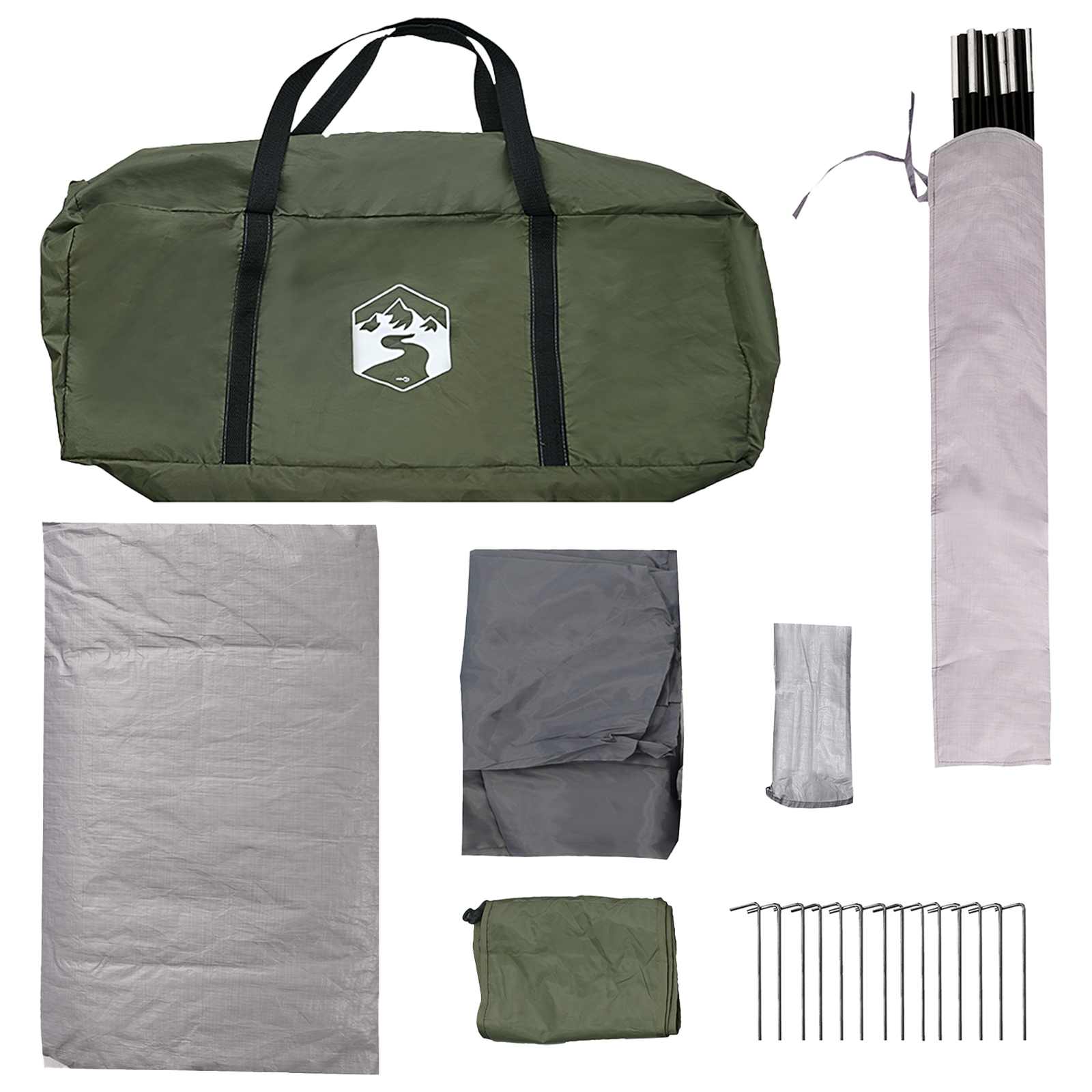 Tunneltent Olijfgroen 400 x 260 x 200 cm Polyester en staal