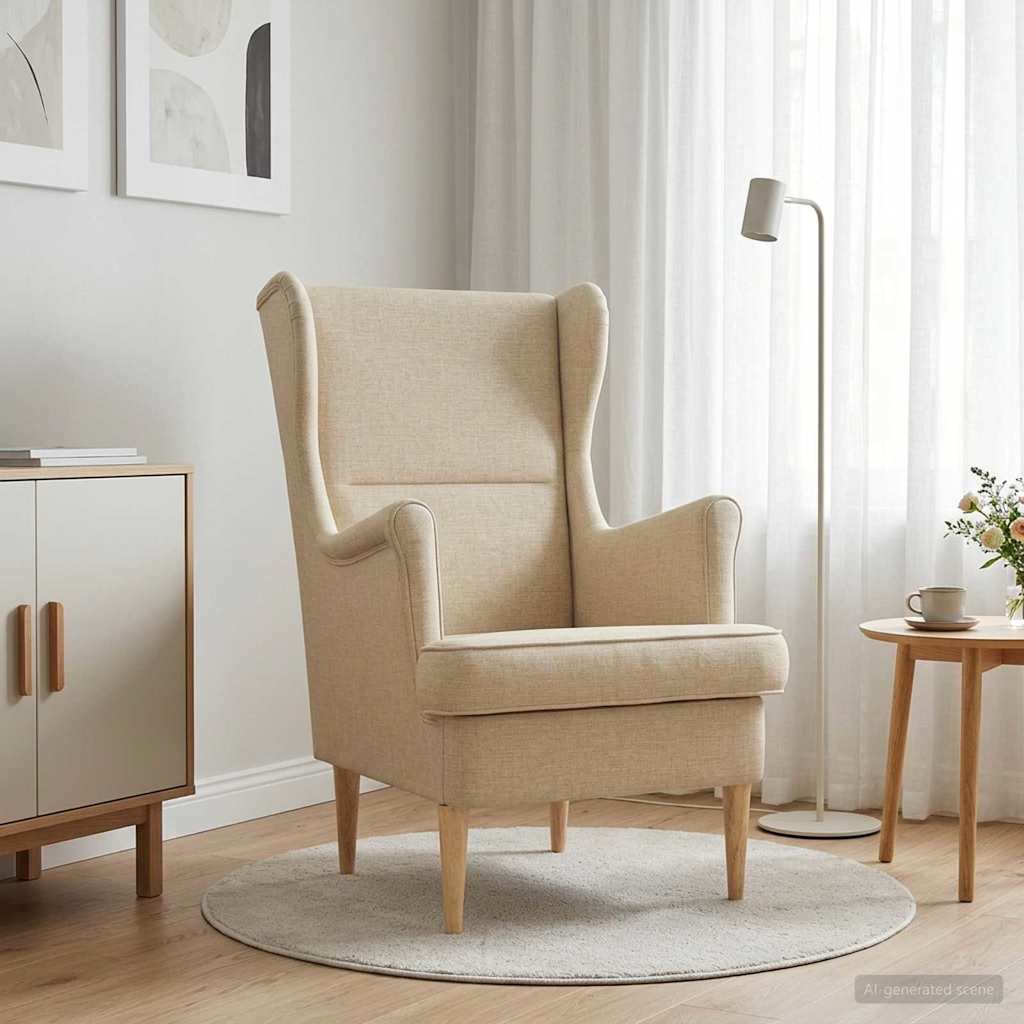Fauteuil Crème Stof
