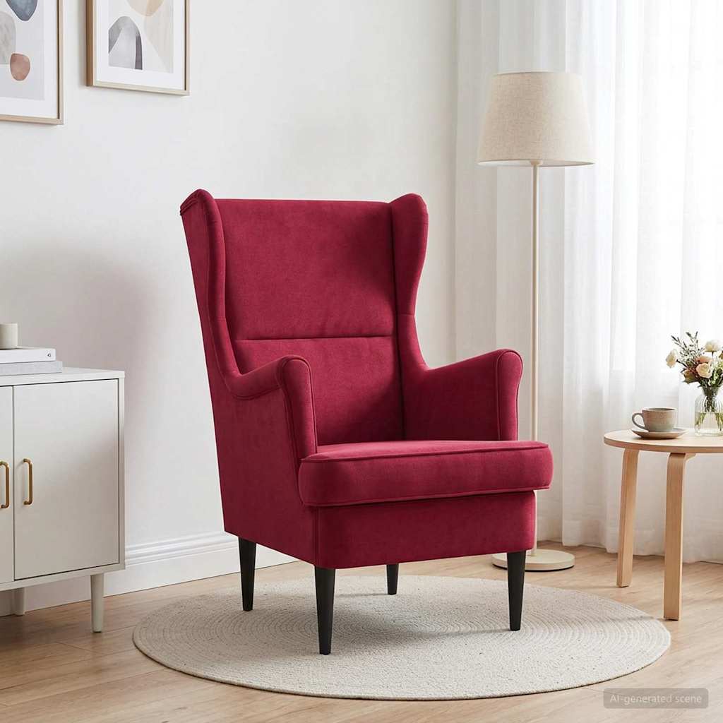 Fauteuil Wijnrood Fluweel