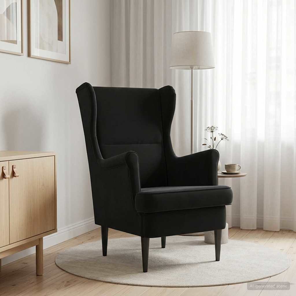 Fauteuil Zwart Fluweel