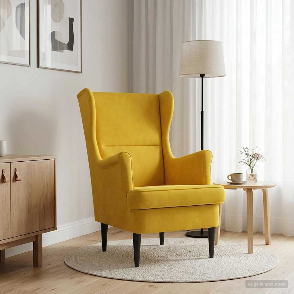 Fauteuil Geel Fluweel