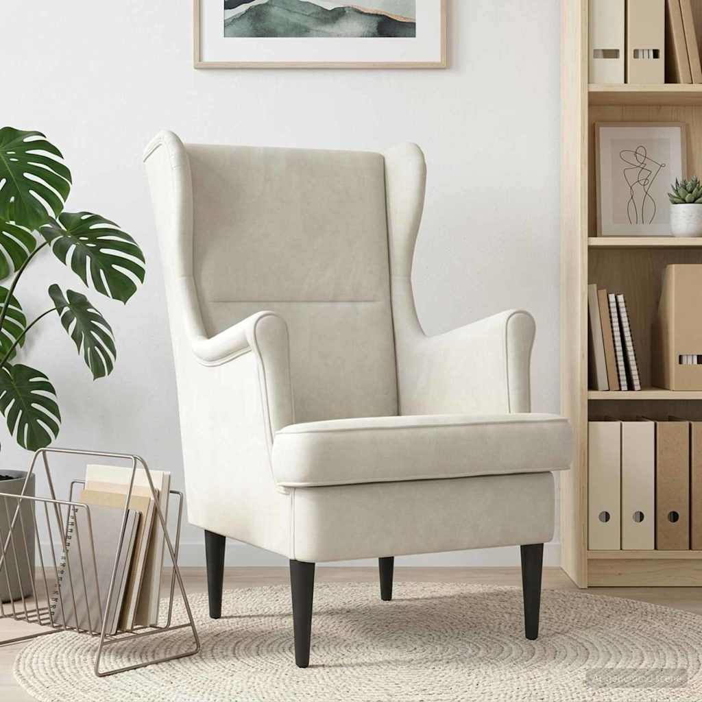 Fauteuil Crèmekleurig Fluweel