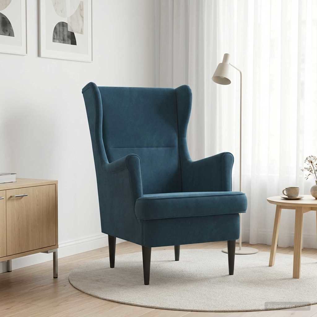 Fauteuil Blauw Fluweel