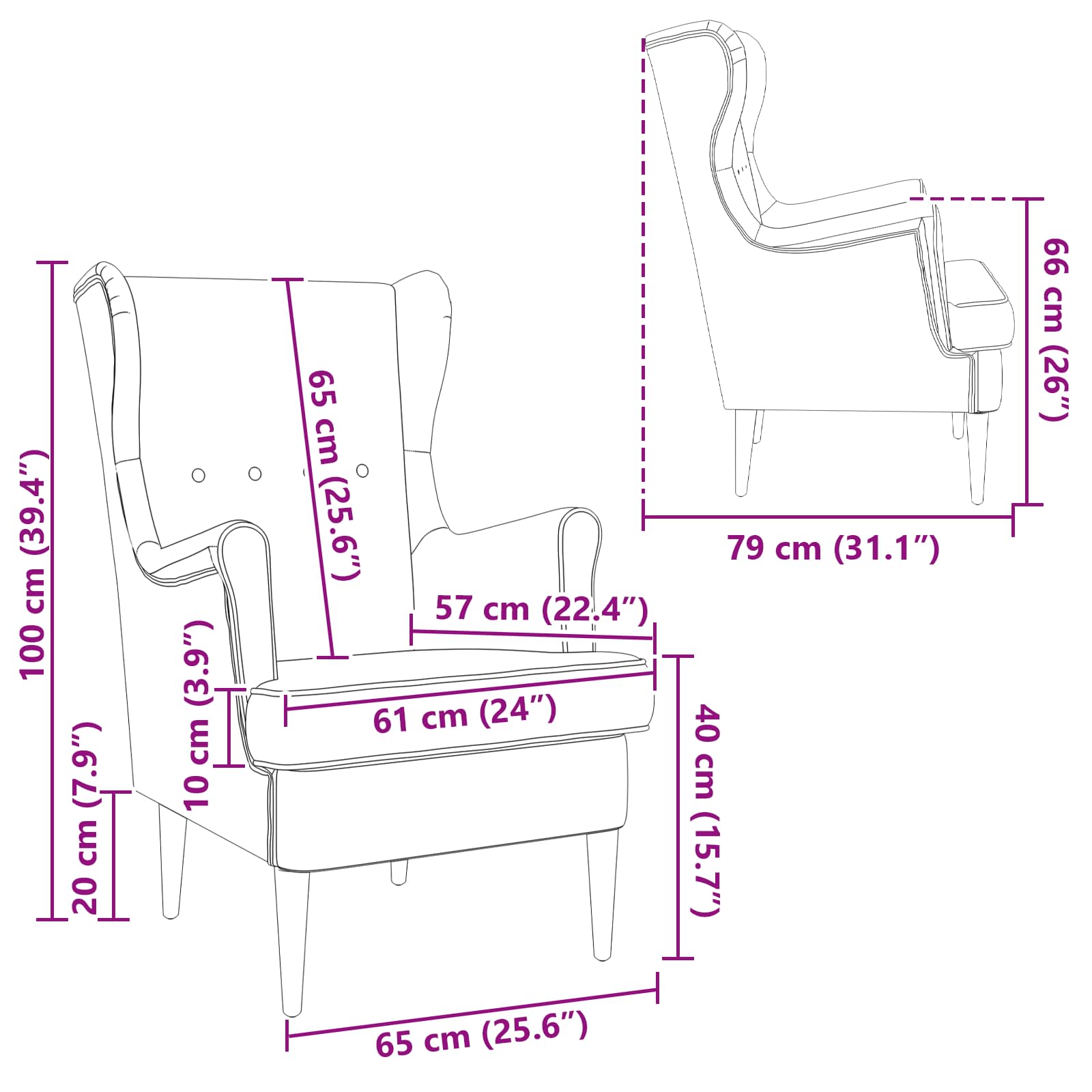 Fauteuil Lichtgrijs Stof