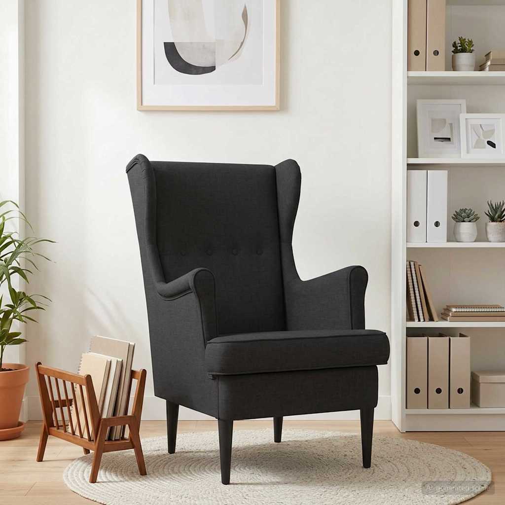 Fauteuil Zwart Stof
