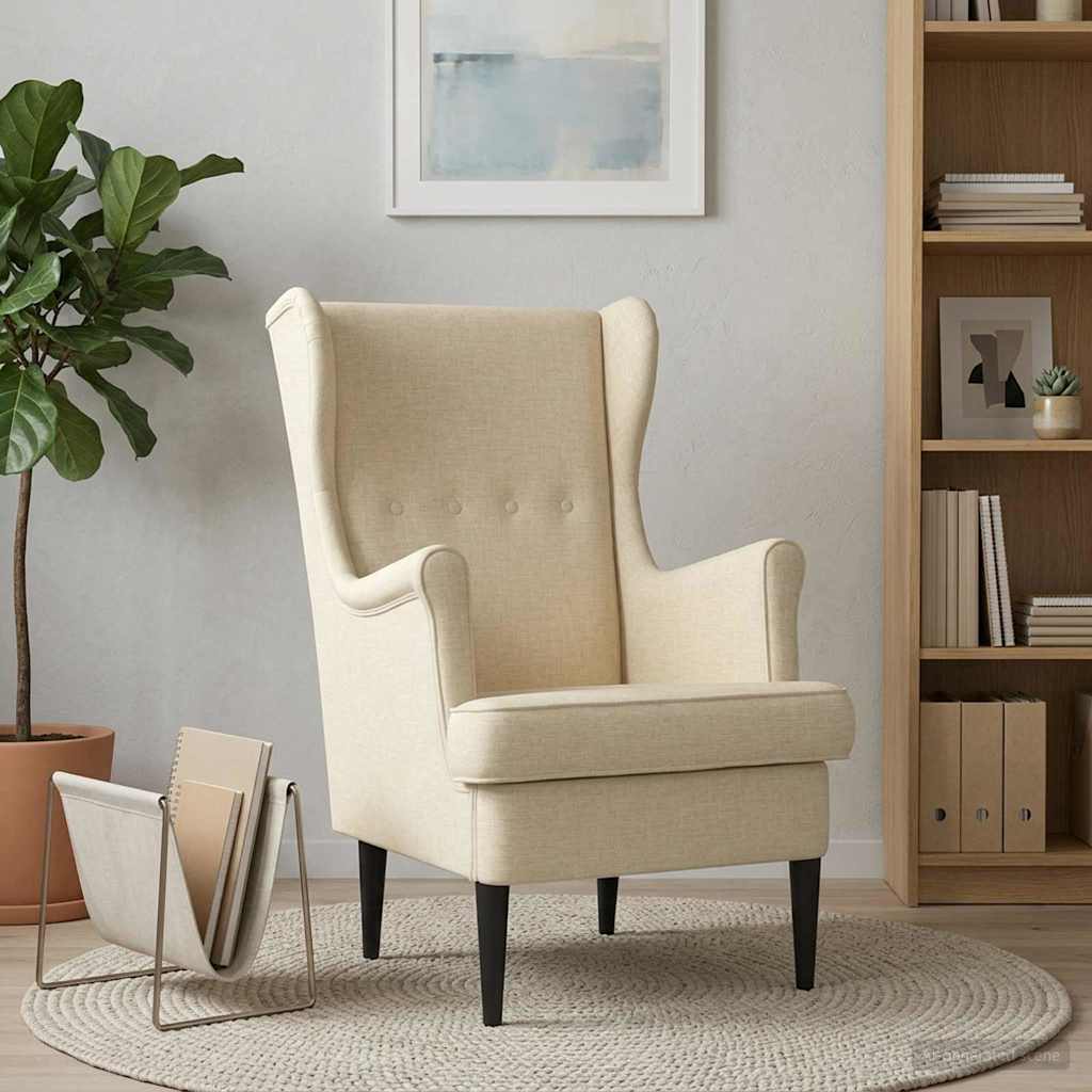 Fauteuil Crèmekleurig Stof